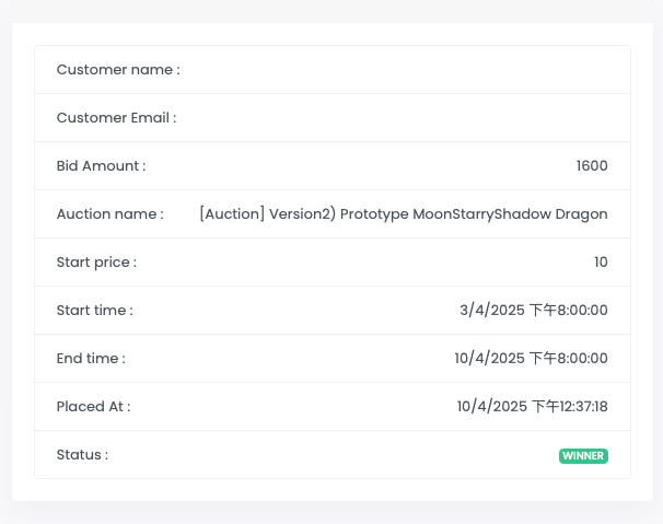 [Auction] Version2) Prototype MoonStarryShadow Dragon