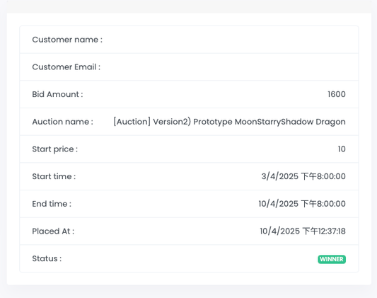 [Auction] Version2) Prototype MoonStarryShadow Dragon